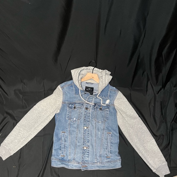 Hollister Epic Flex Denim Hooded Sweatshirt Unisex - Picture 12 of 15
